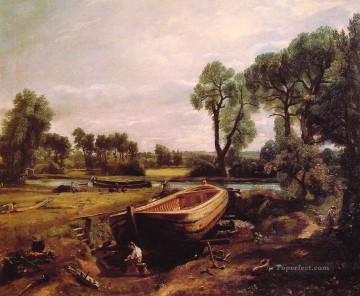  Constable Canvas - Boat Building Romantic John Constable
